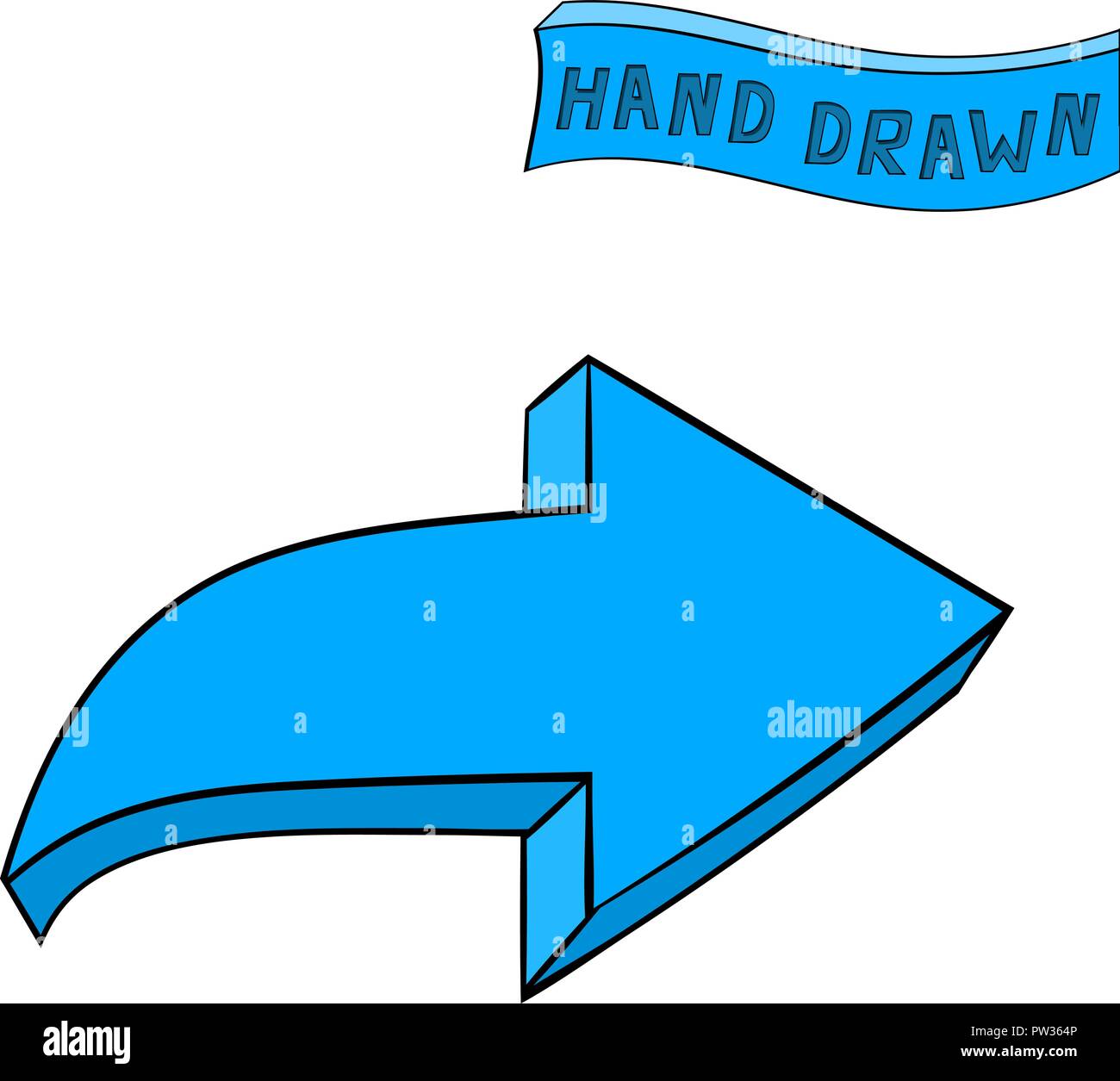Arrow. Blue sign. Hand drawn sketch Stock Vector Image & Art - Alamy