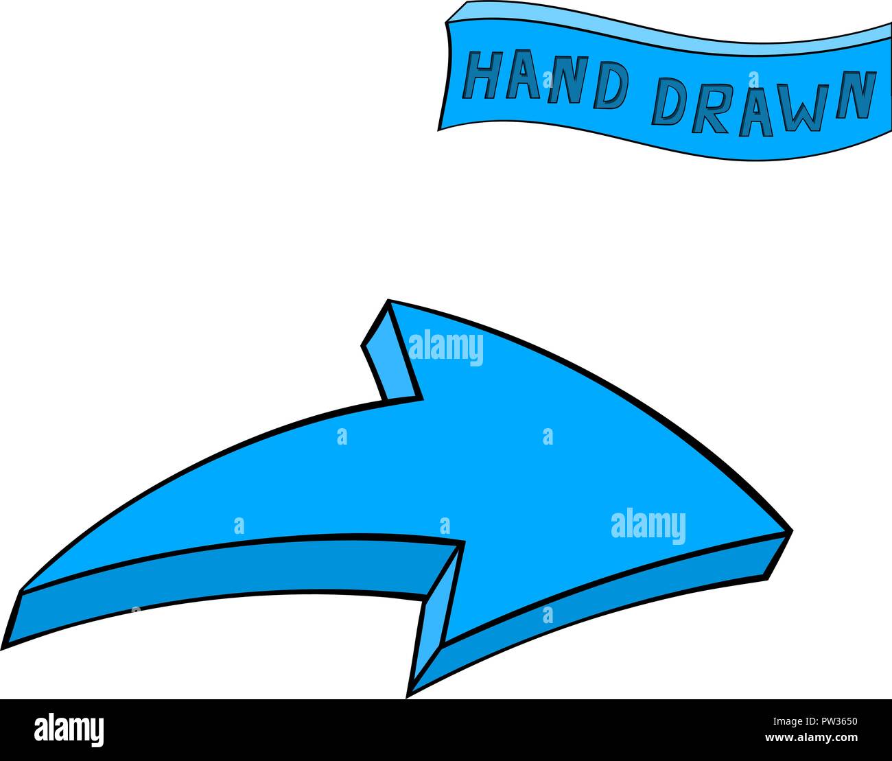 Arrow. Blue sign. Hand drawn sketch Stock Vector Image & Art - Alamy