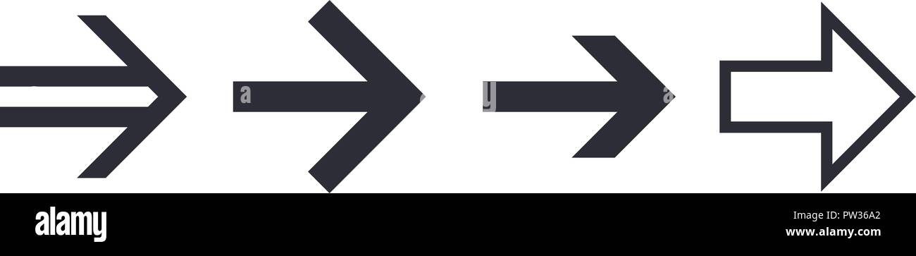 Black flat arrows Stock Vector