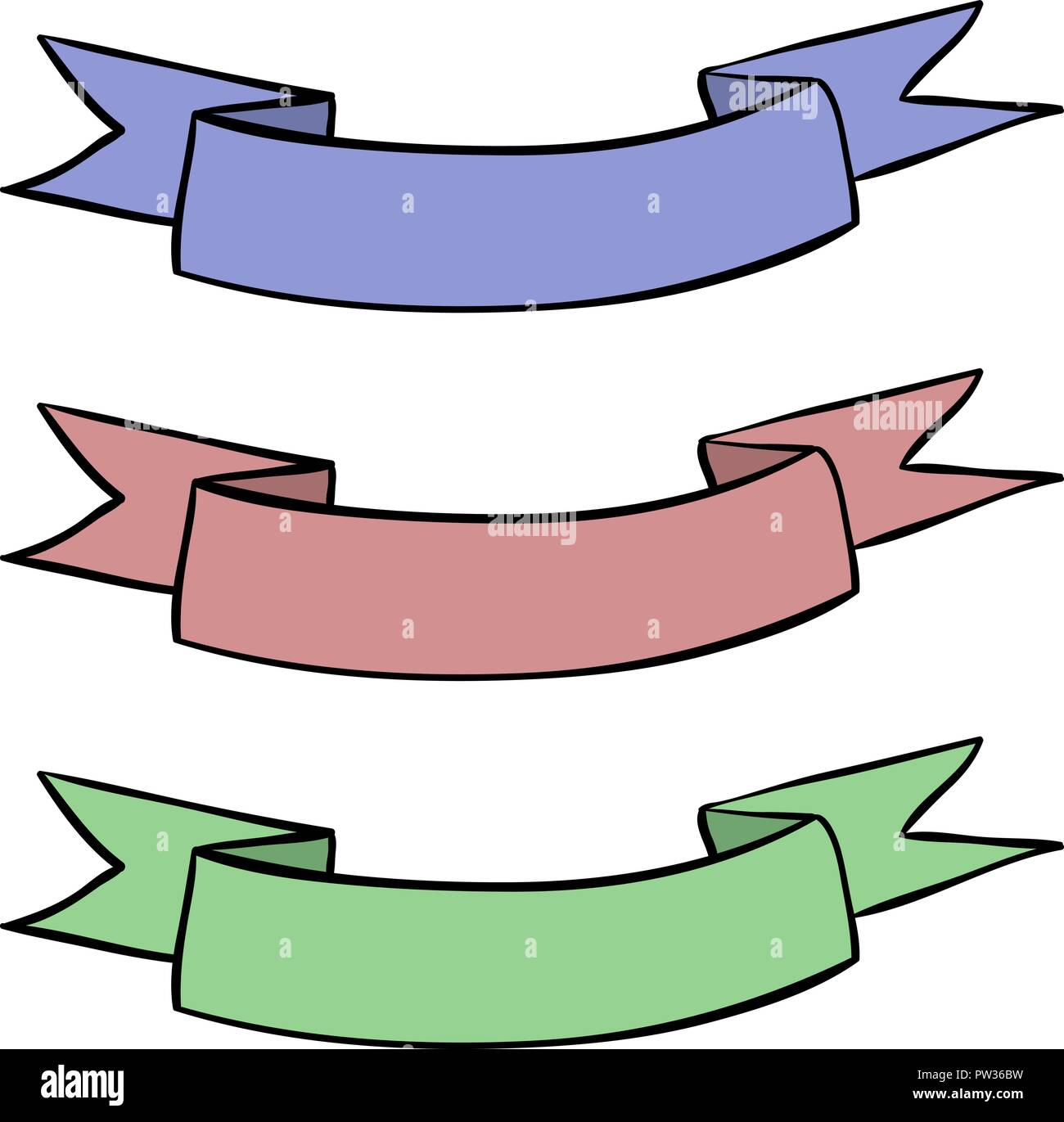 Ribbon banners. Colored hand sketch Stock Vector Image & Art - Alamy