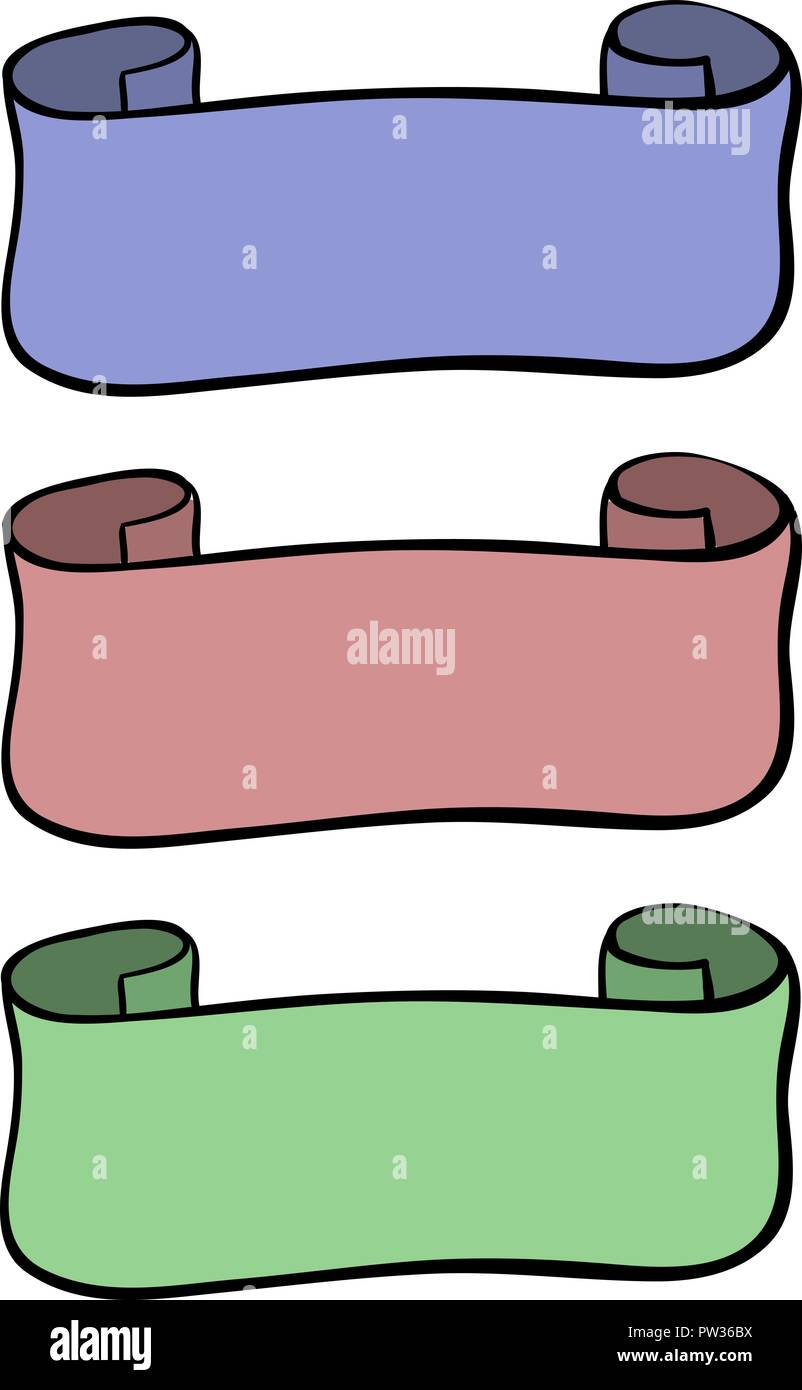 Ribbon banner. Colored hand drawn sketch Stock Vector Image & Art - Alamy