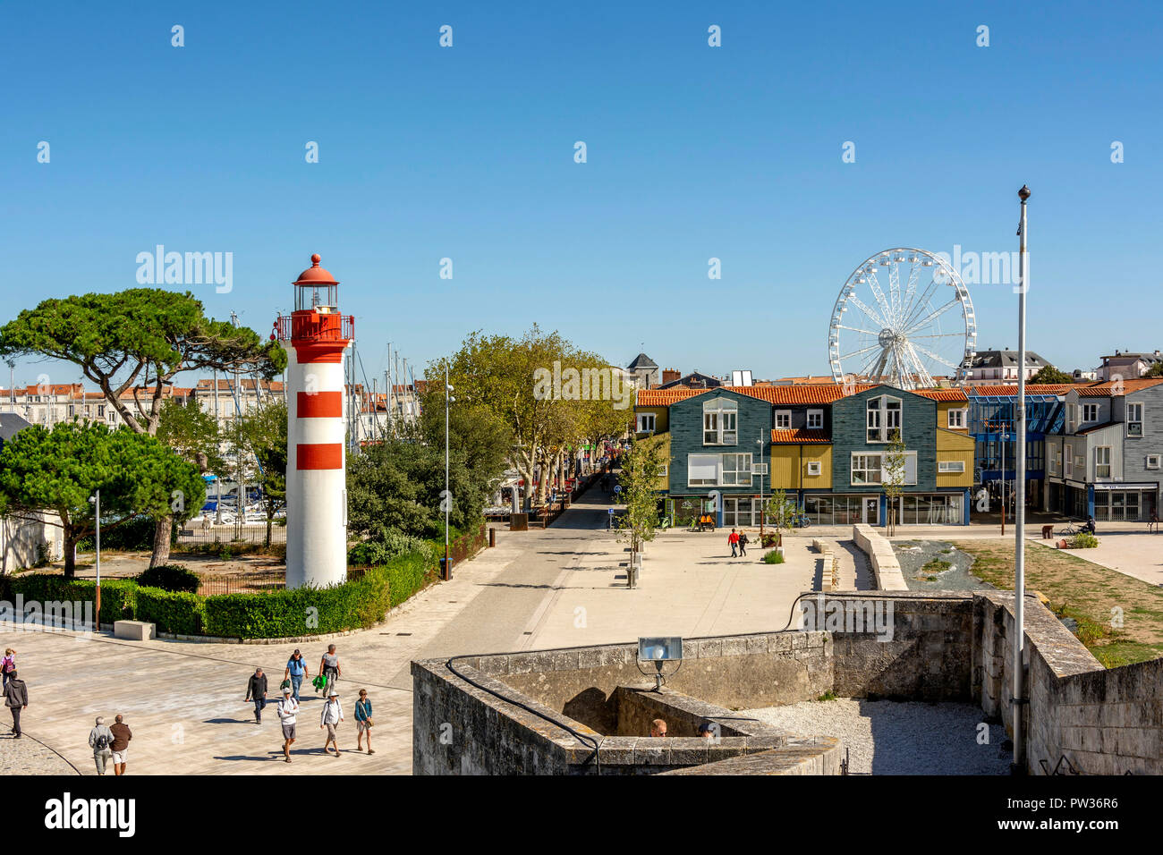 Le Gabut, distrcit near port of La Rochelle and the lighthouse , Charente Maritime, Nouvelle-Aquitaine, France Stock Photo