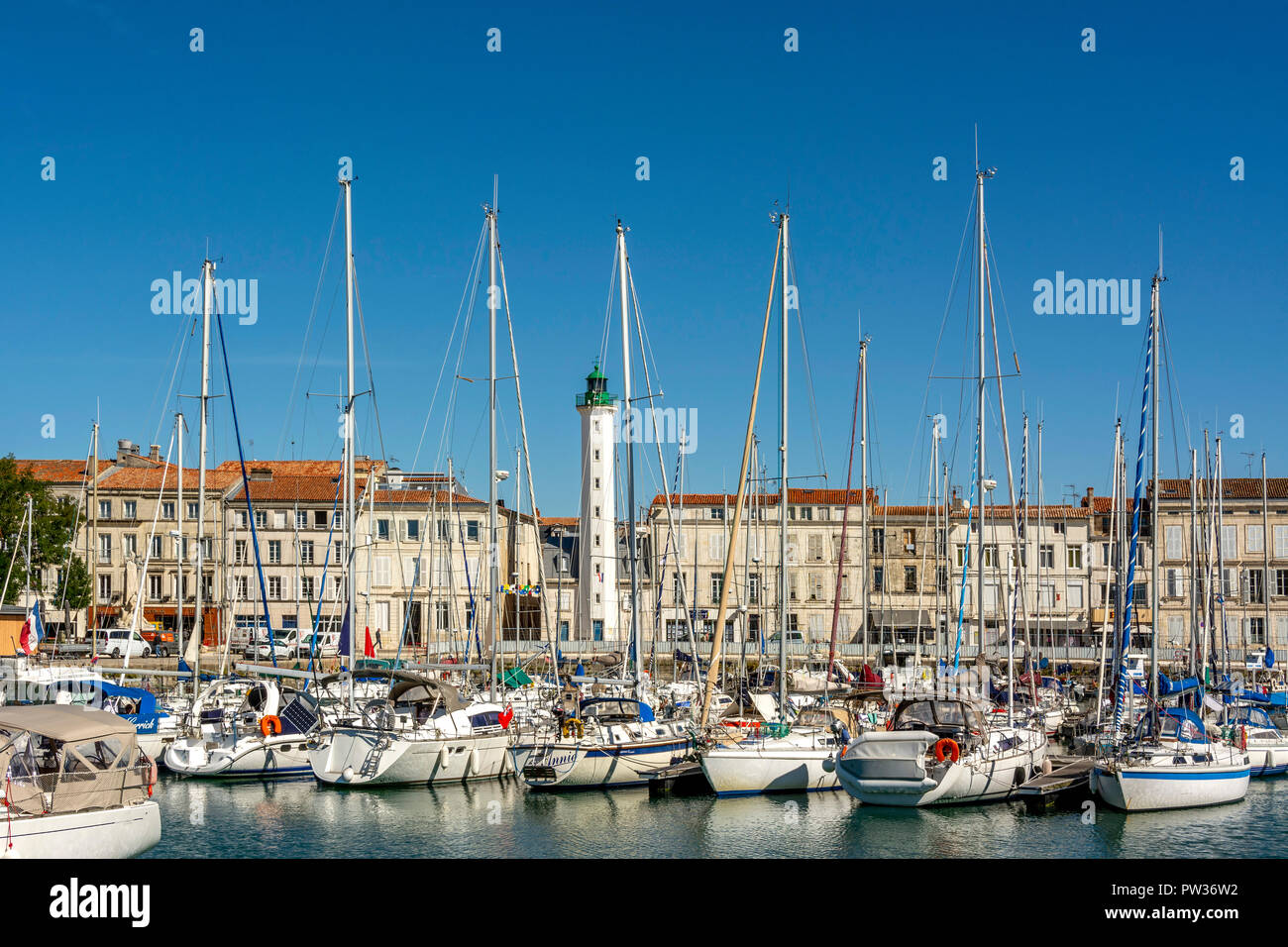 Port and Lighthouse  of La Rochelle, Charente-Maritime,  Nouvelle-Aquitaine, France Stock Photo