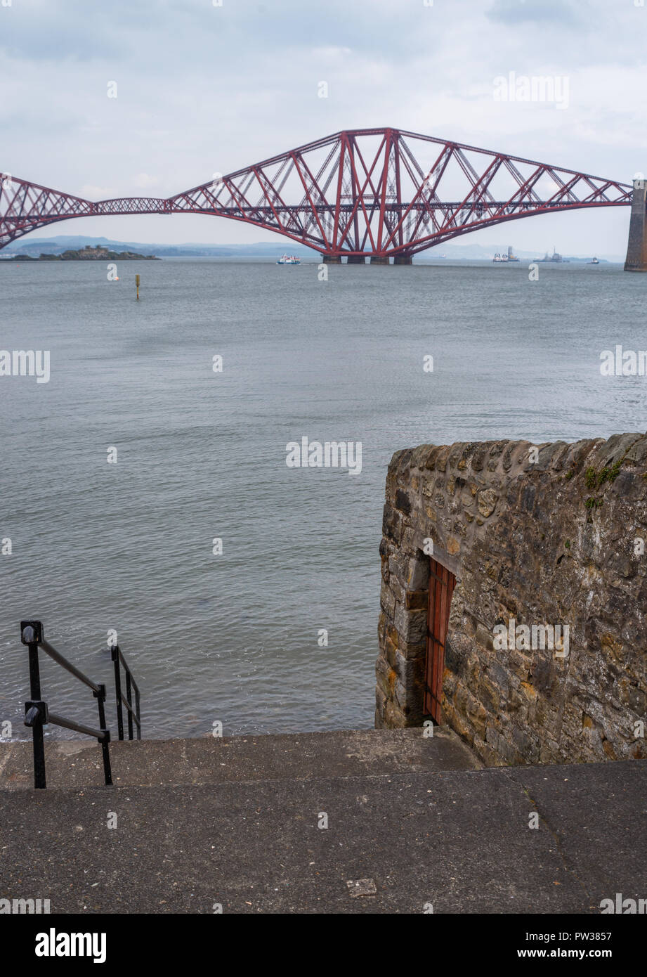 Forth Railway Bridge over the Firth of Forth, South Queensferry, Edinburgh, Scotland, United Kingdom Stock Photo