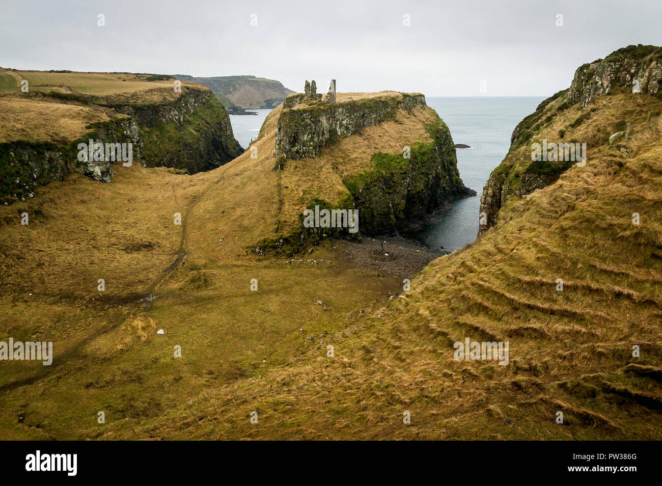 Ruins of Dunseverick Castle, Coast of Northern Ireland Stock Photo Alamy