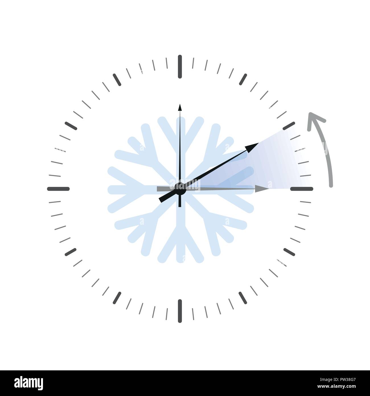 switch to winter time simple blue clock vector illustration EPS10 Stock Vector