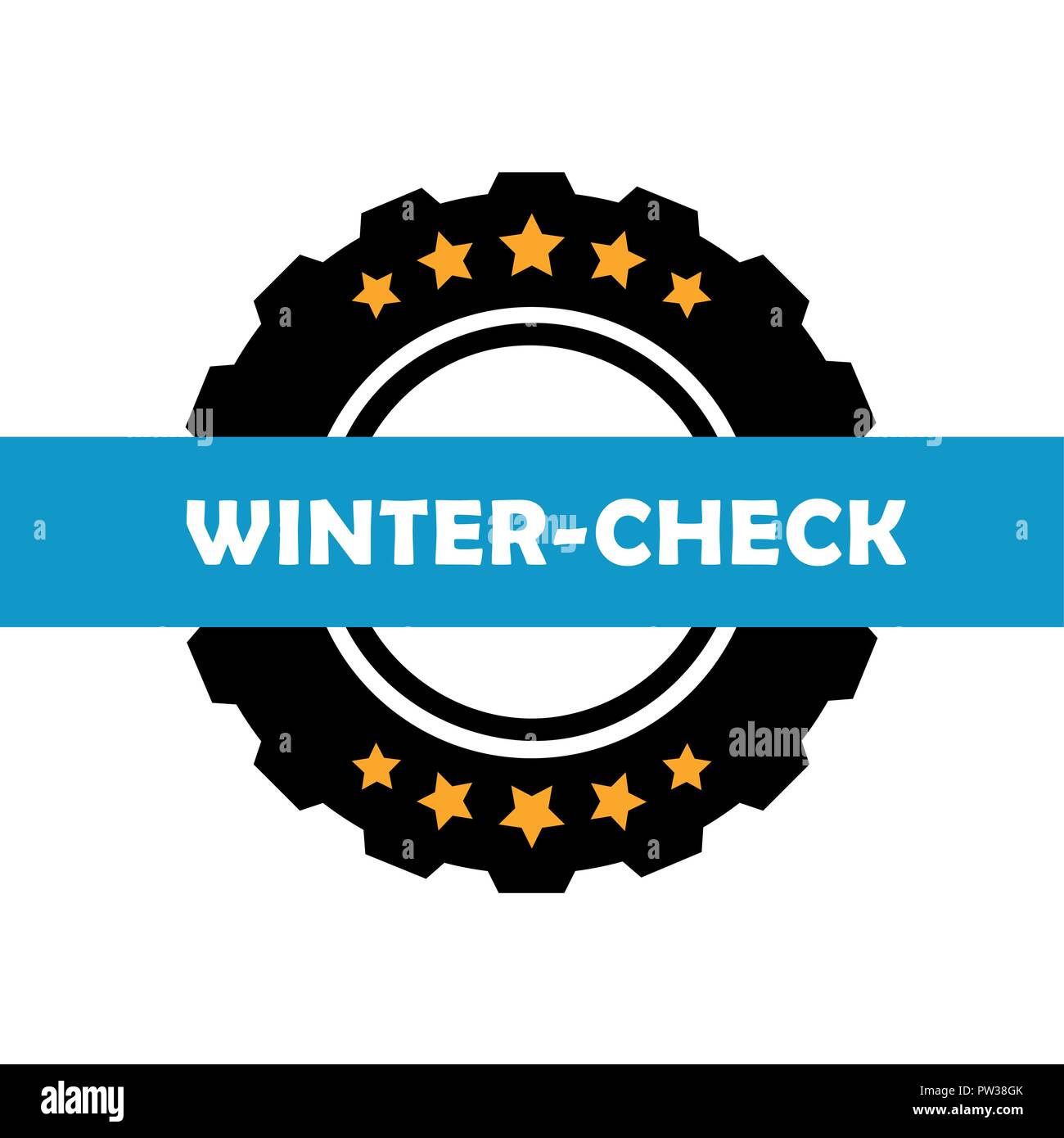 winter car tires winter check isolated on white background vector illustration Stock Vector