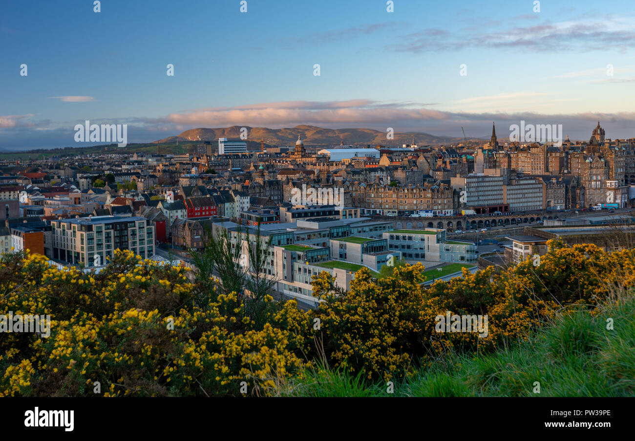 View of the skyline from Calton Hill, Edinburgh, Scotland, United Kingdom Stock Photo