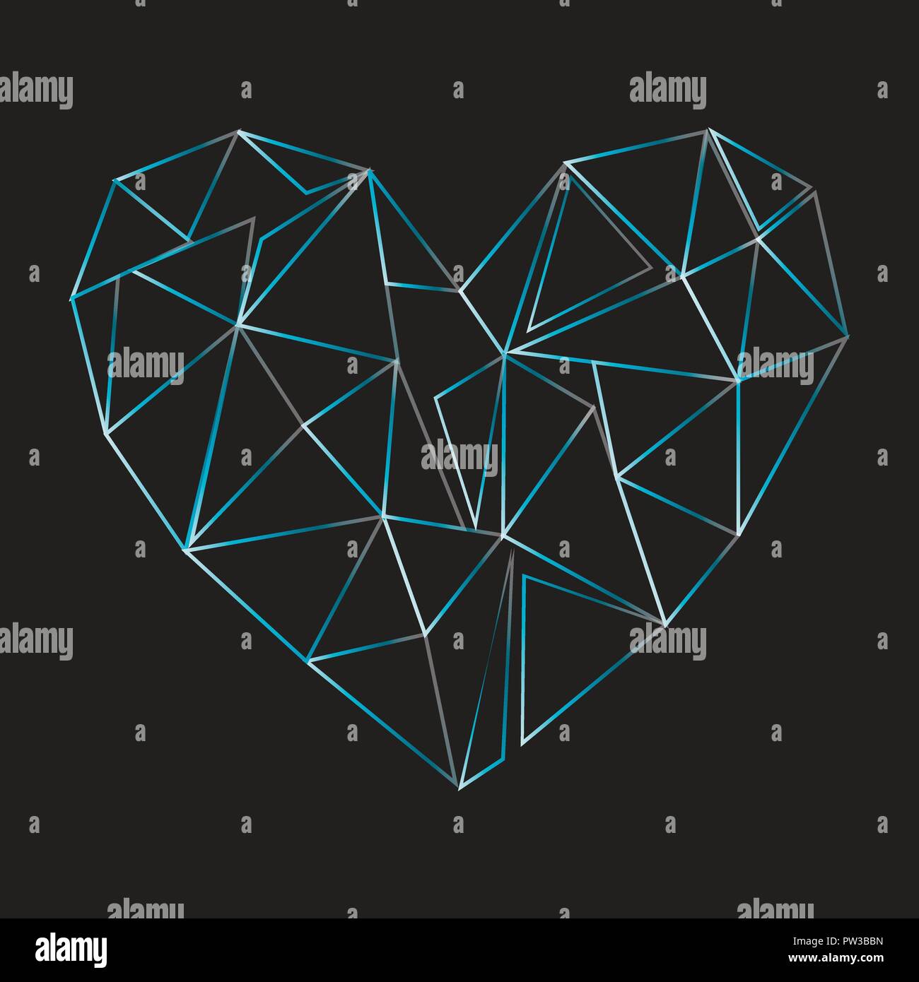 Geometric 3d broken heart hi-res stock photography and images - Alamy