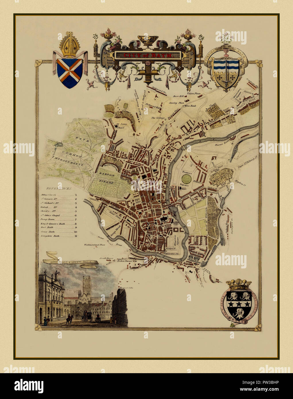 Map Of Bath England 1837 Stock Photo Alamy