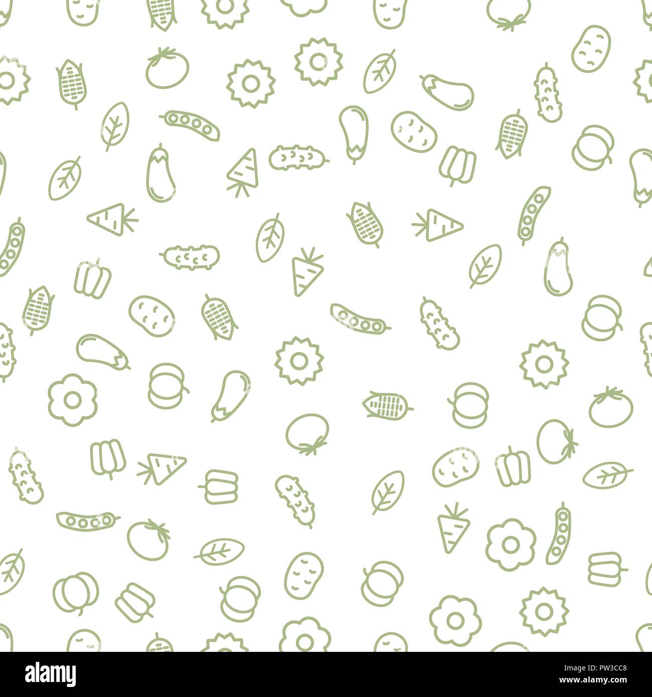 Simple Vegetables Icon Seamless Pattern. Vector Stock Vector Image ...