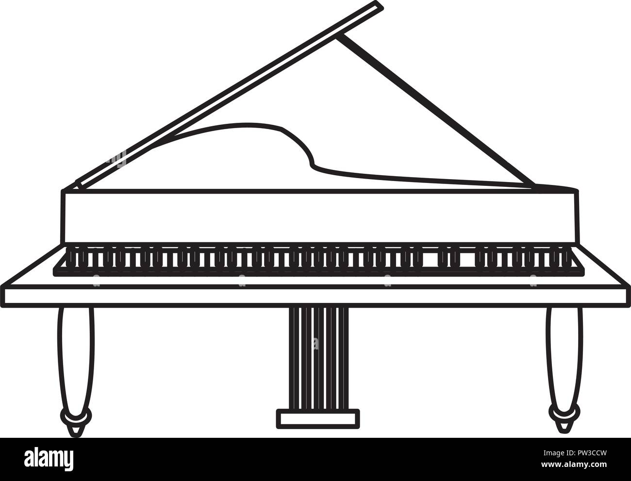 grand piano icon over white background, vector illustration Stock ...