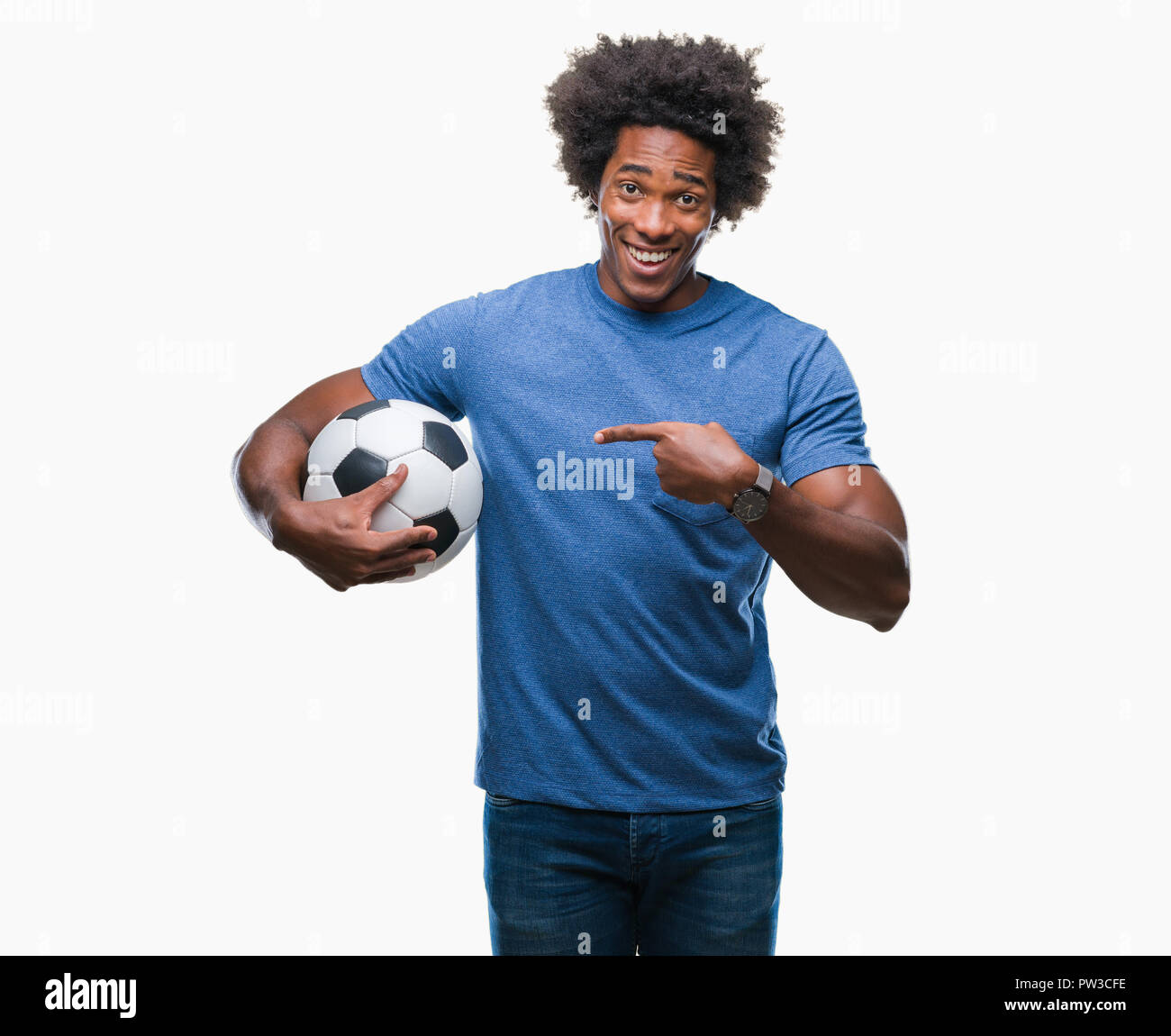 Holding top soccer ball
