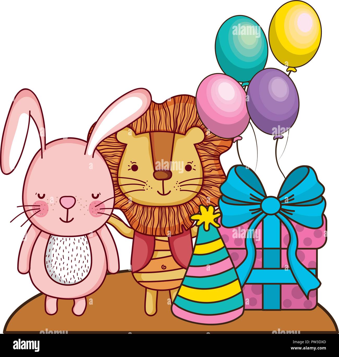 Happy Birthday Cute Animals Stock Vector Image Art Alamy Happy birthday cute animals stock vector image art alamy