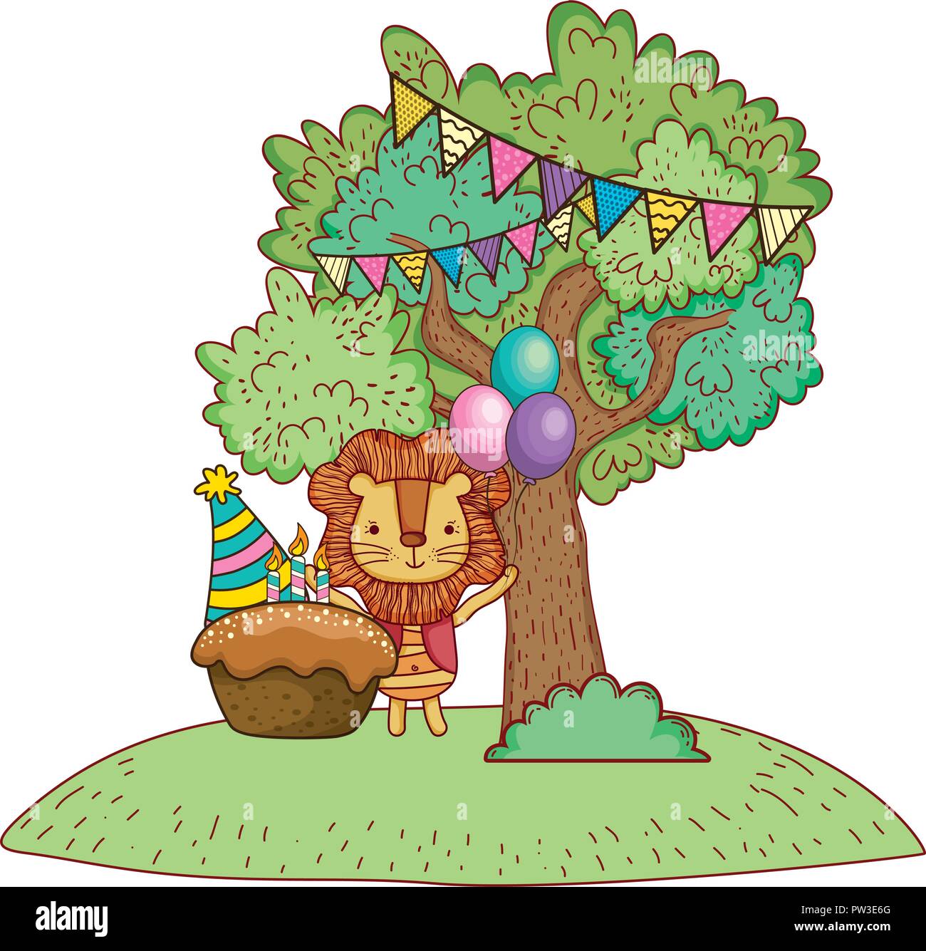 Happy birthday cute animal Stock Vector