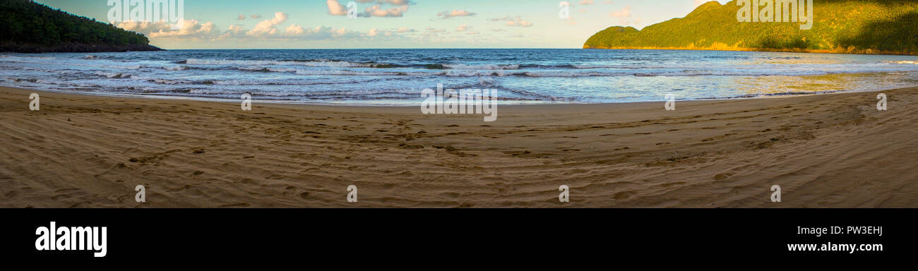 Panoramic of the beautiful beach Stock Photo