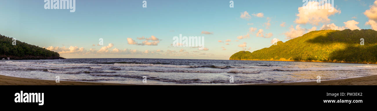 Panoramic of the beautiful beach Stock Photo