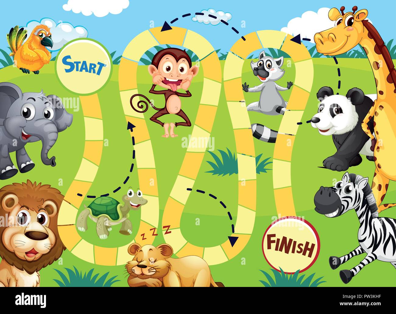 Wild animals game template illustration Stock Vector Image &amp; Art - Alamy