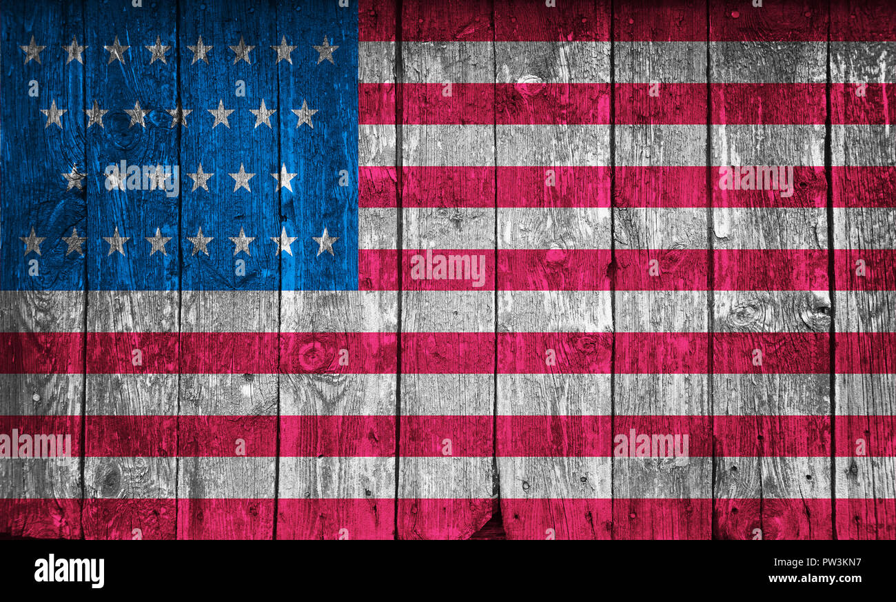 USA flag painted on wooden background Stock Photo - Alamy