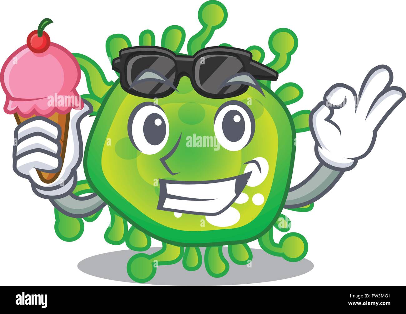 With ice cream cartoon microba virus bacteria in body Stock Vector Image & Art Alamy