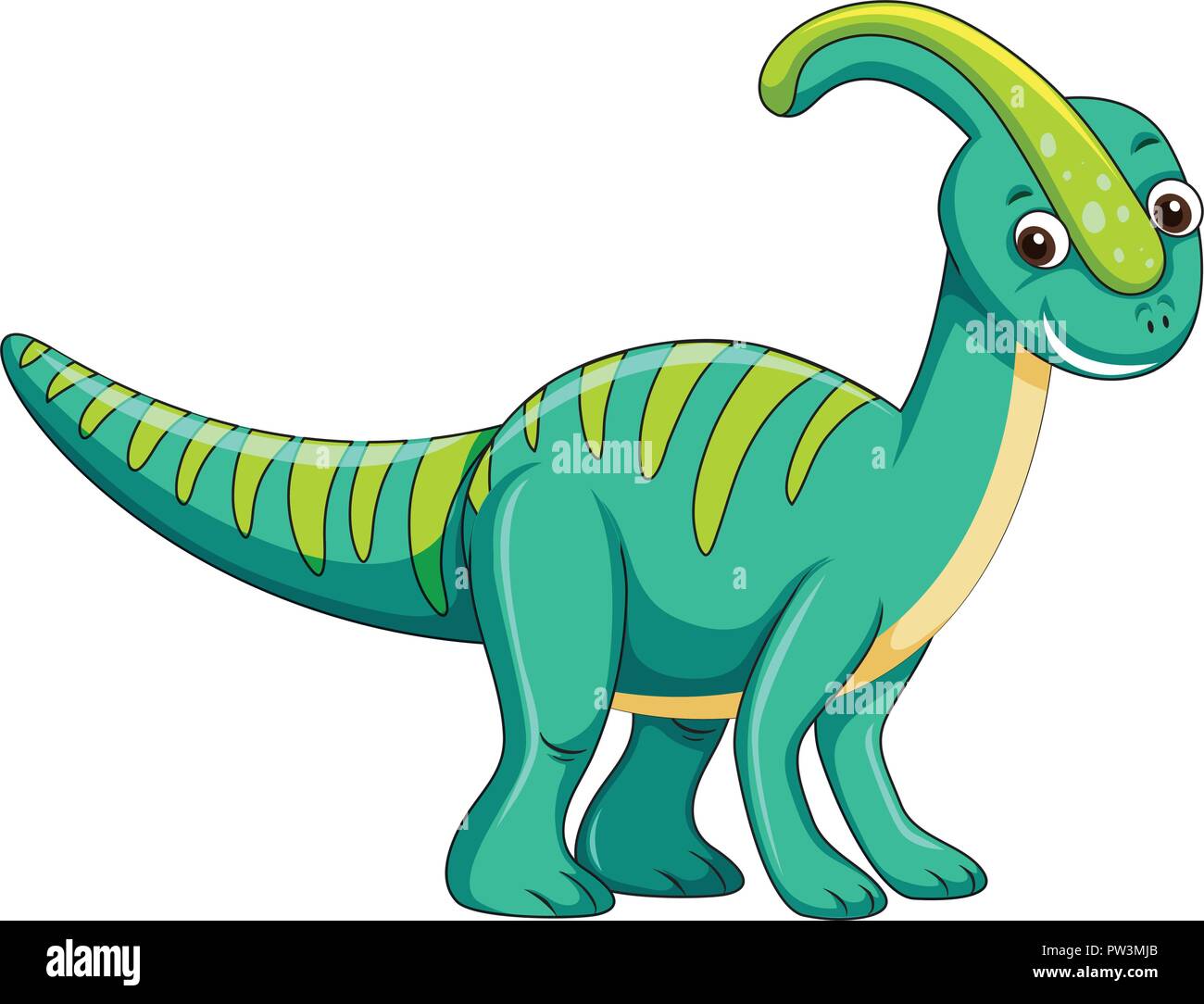 Cute green dinosaur character illustration Stock Vector Image & Art - Alamy