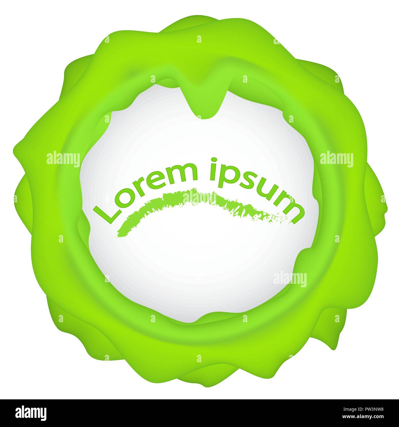 Green Rounded Logo Logotype 100 natural product, green spot, green round logo with ...