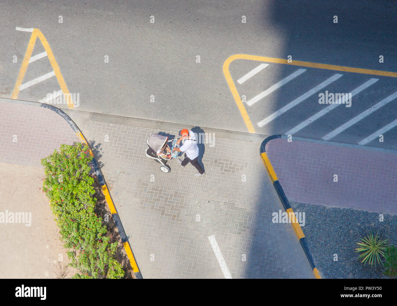 Man walking aerial street hi-res stock photography and images - Alamy