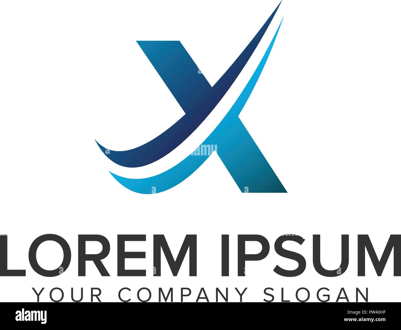 Cative Modern letter X Logo design concept template . fully editable ...