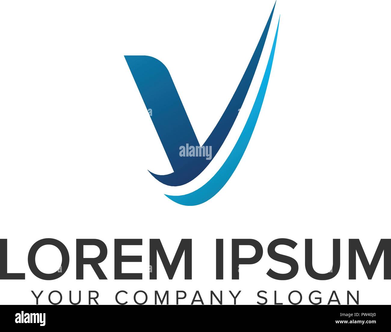 Cative Modern letter V Logo design concept template . fully editable vector Stock Vector