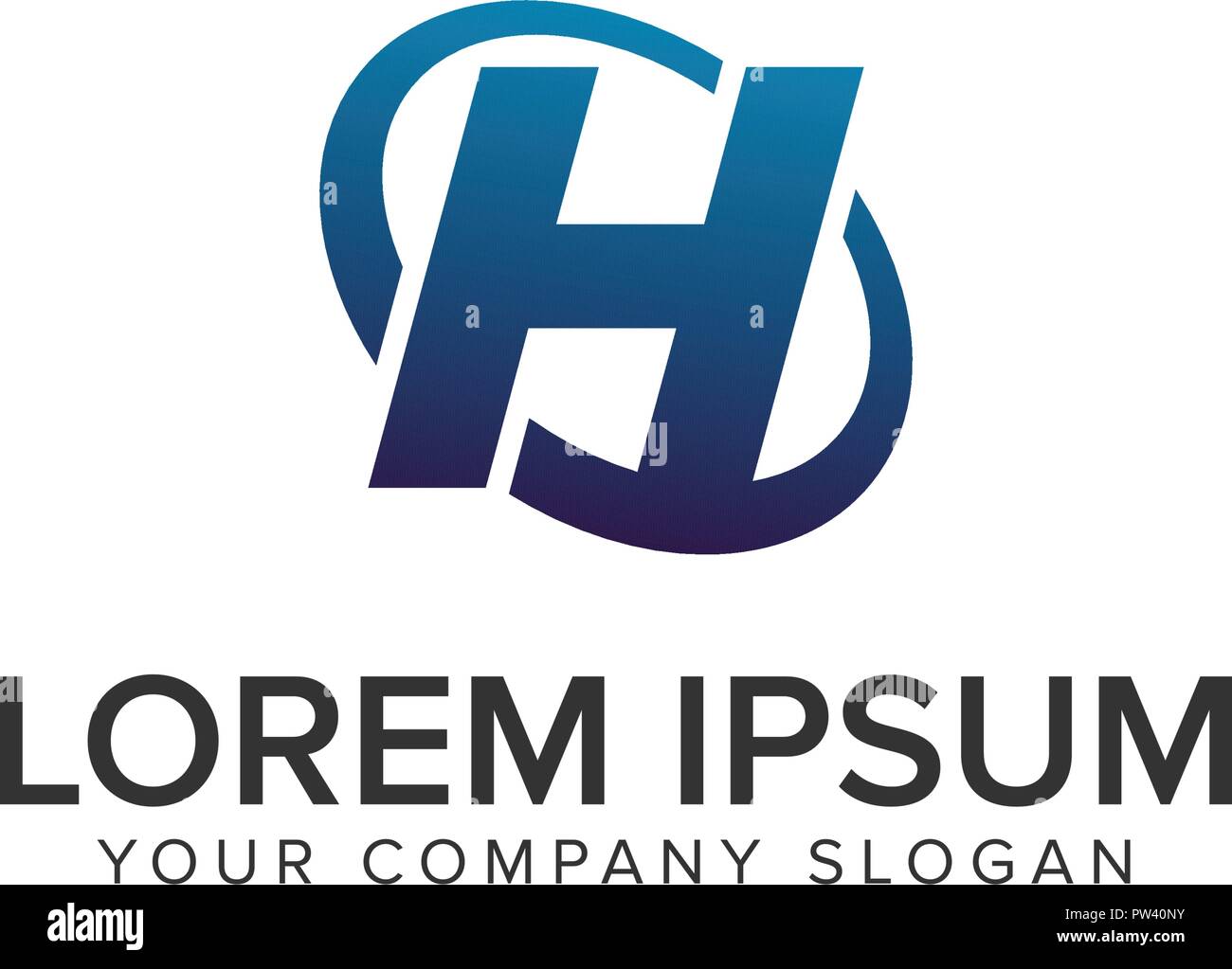 Creative modern letter H Logo design concept template . fully editable