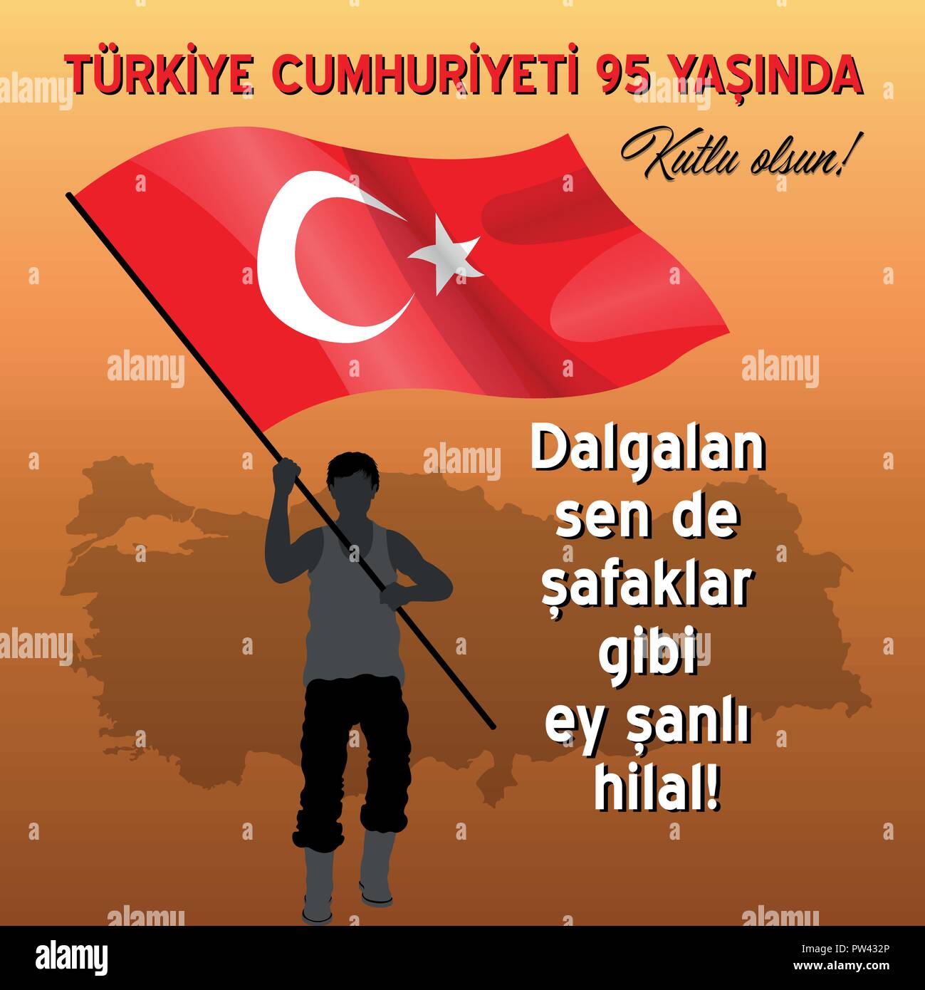 Republic of Turkey celebration with national anthem lyrics. All the objects  are in different layers and the text types do not need any font Stock  Vector Image & Art - Alamy