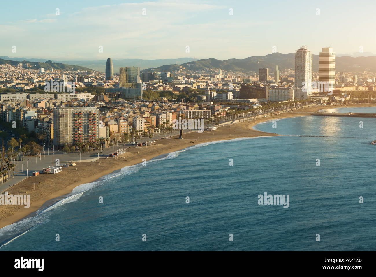 Evening barcelona city beach bay hi-res stock photography and images ...