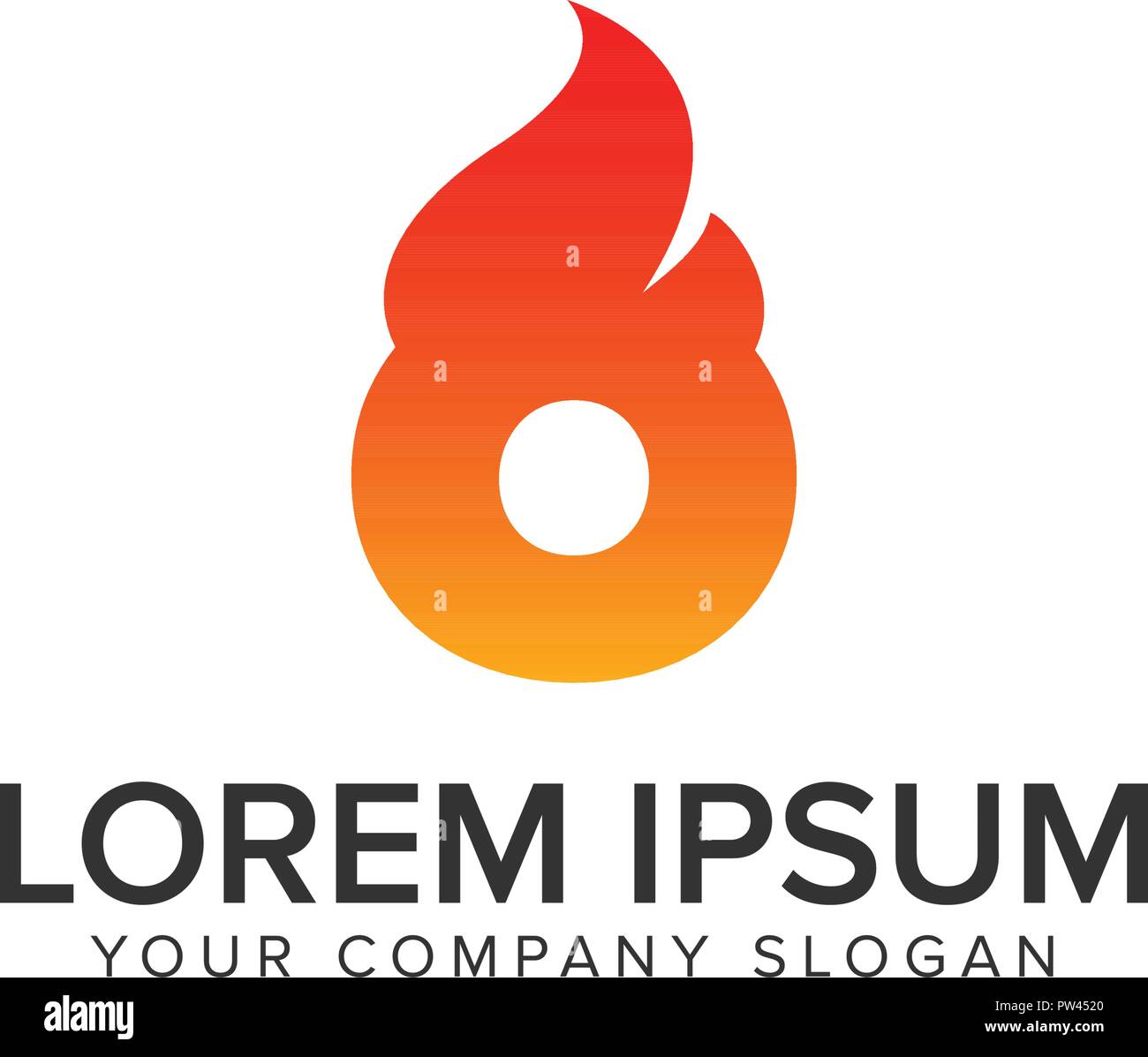 letter O ignition Flame logo design concept template. fully editable ...