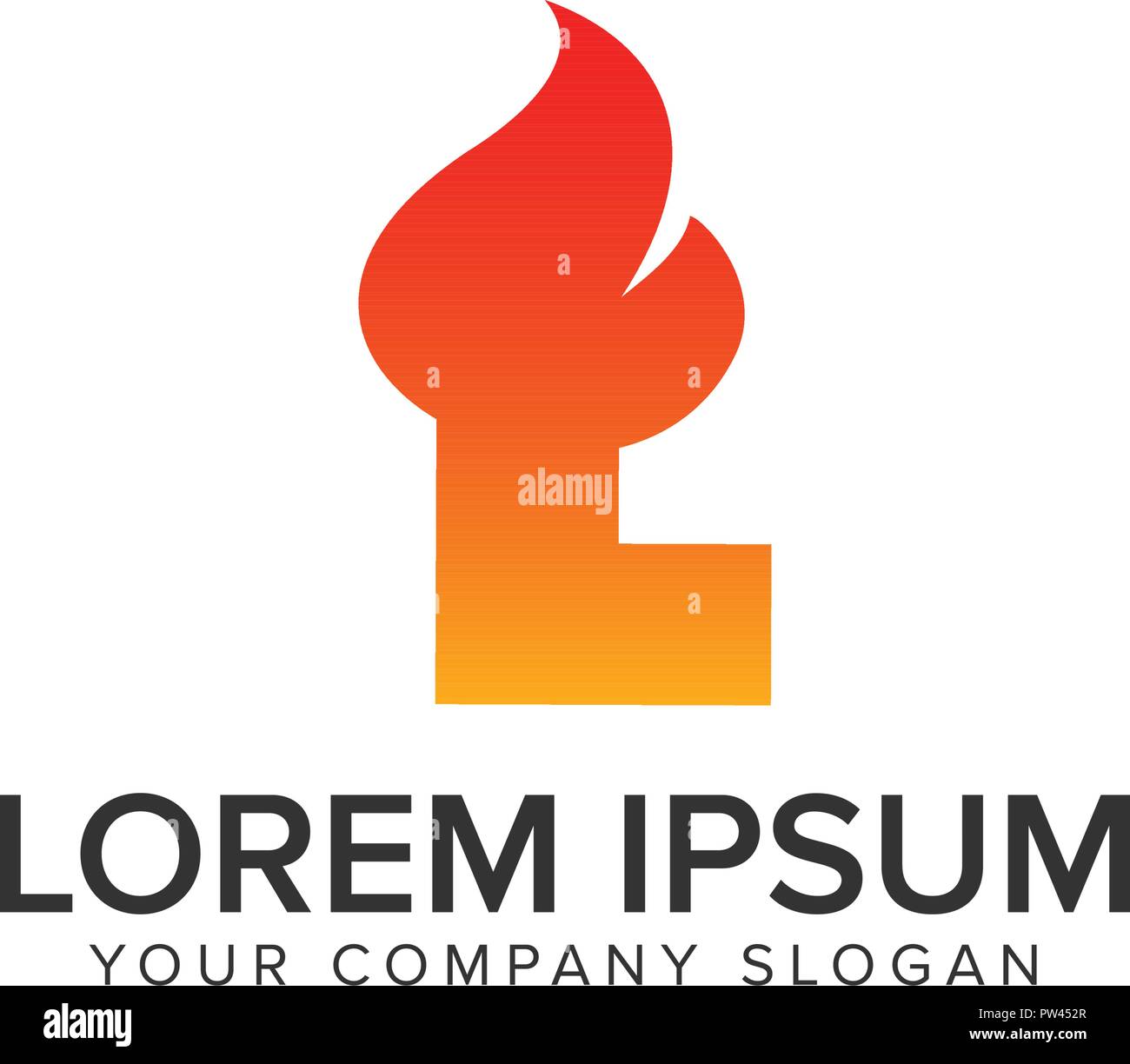 letter L ignition Flame logo design concept template. fully editable vector Stock Vector