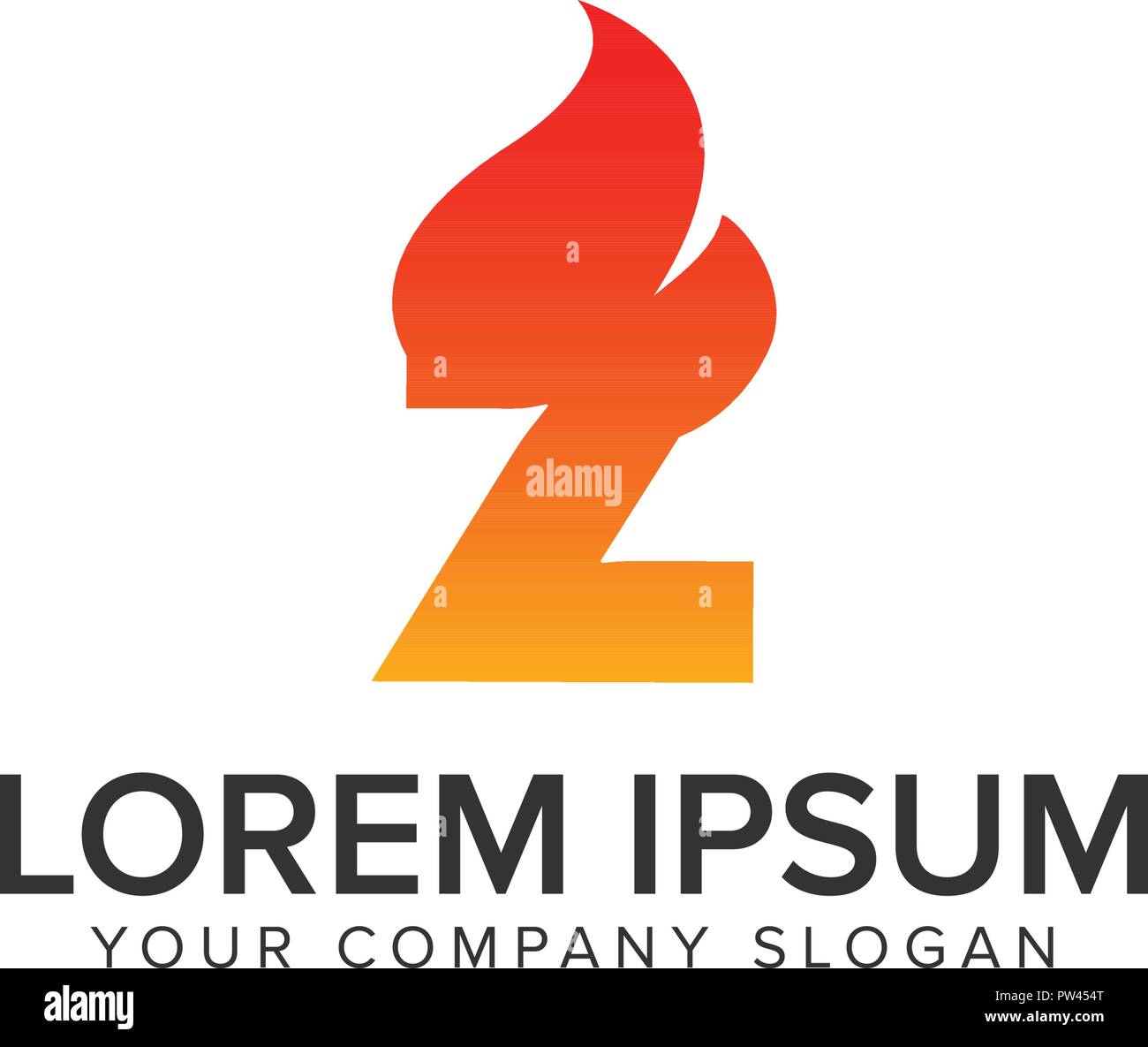 letter Z ignition Flame logo design concept template. fully editable