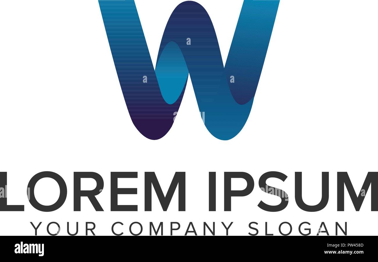 Modern Letter W 3D logo design concept template. fully editable vector Stock Vector