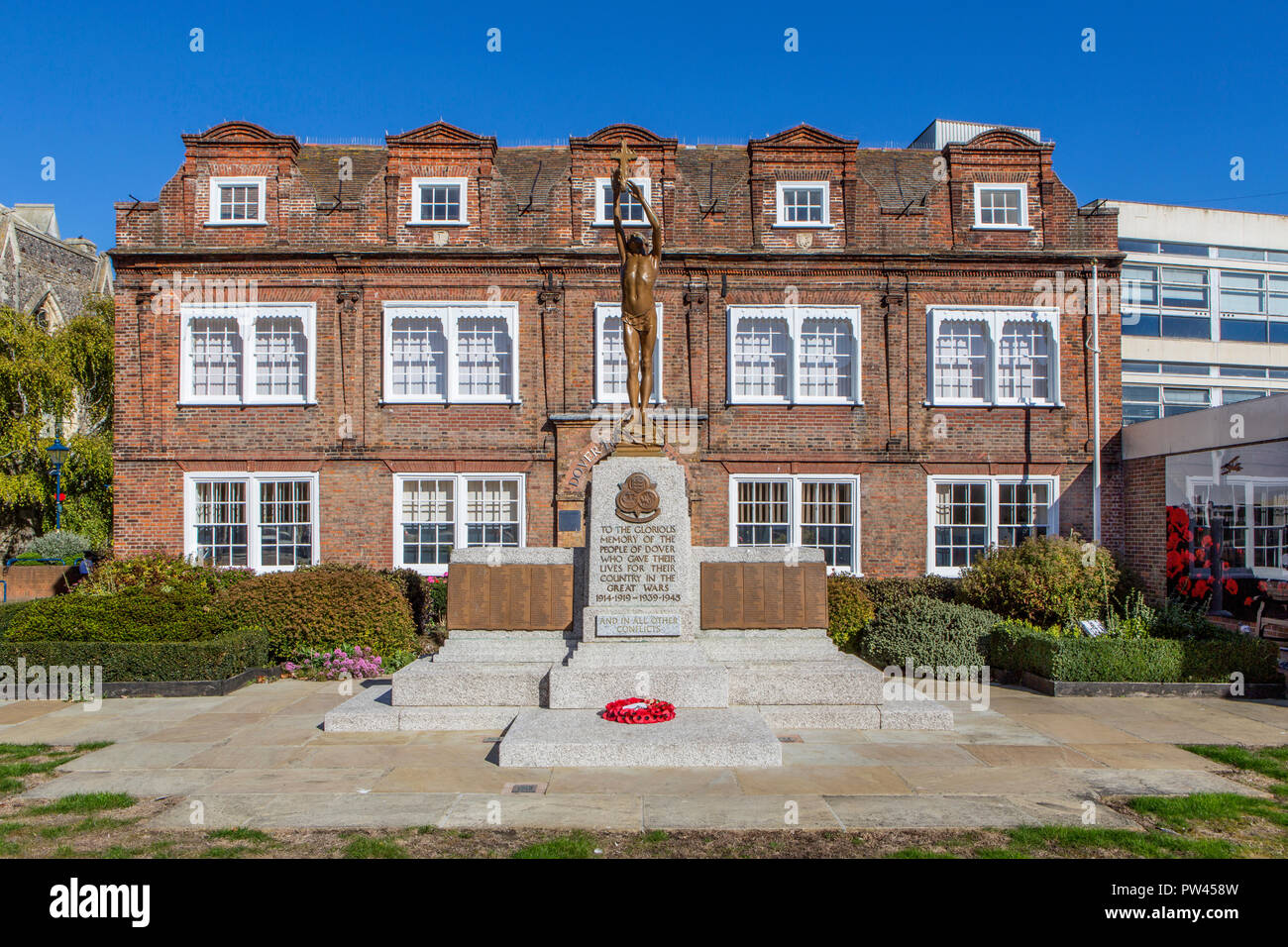 Dover Town Council offices and war memorial, Maison Dieu House Stock