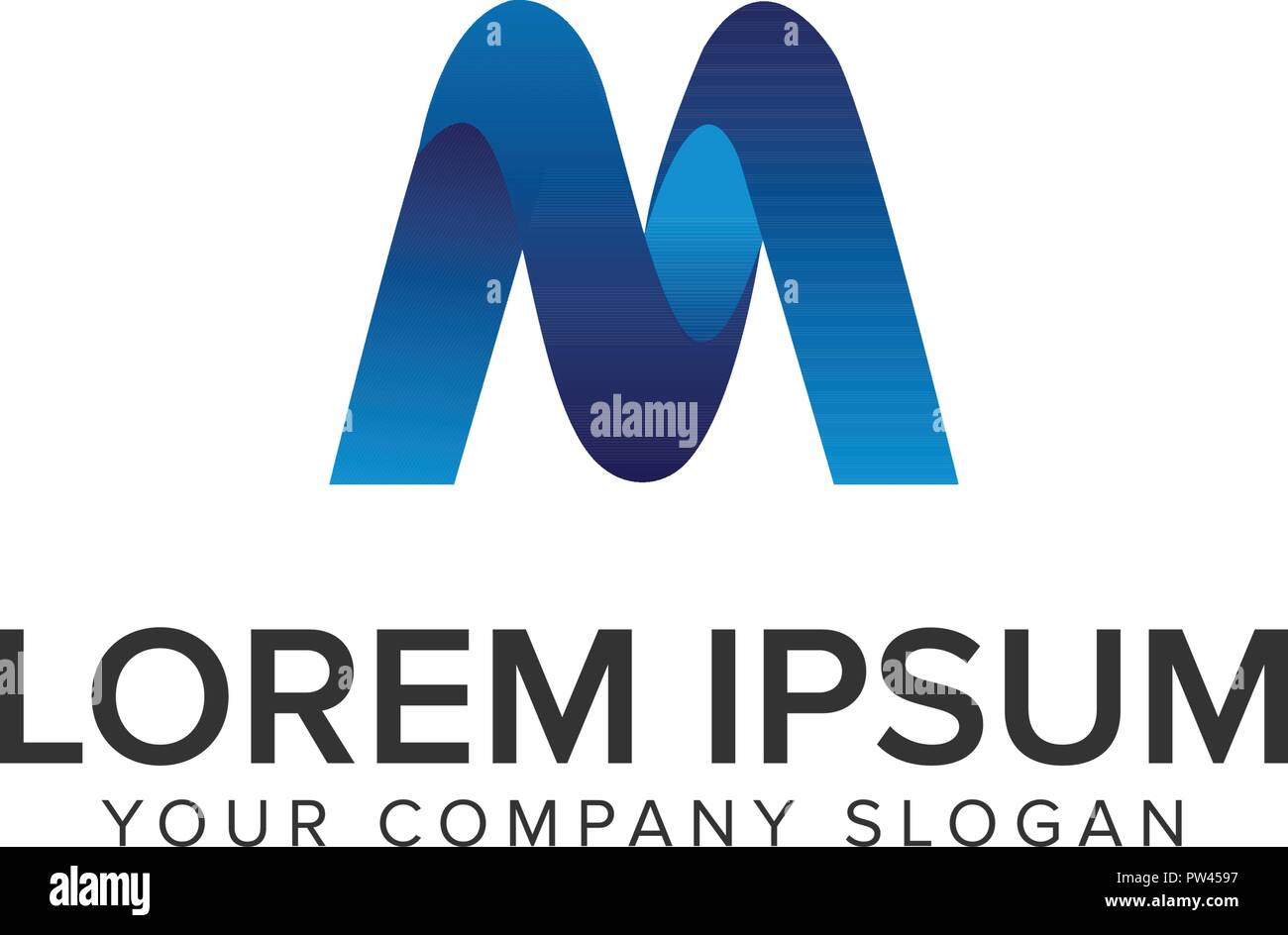 Modern Letter M 3D logo design concept template. fully editable vector Stock Vector