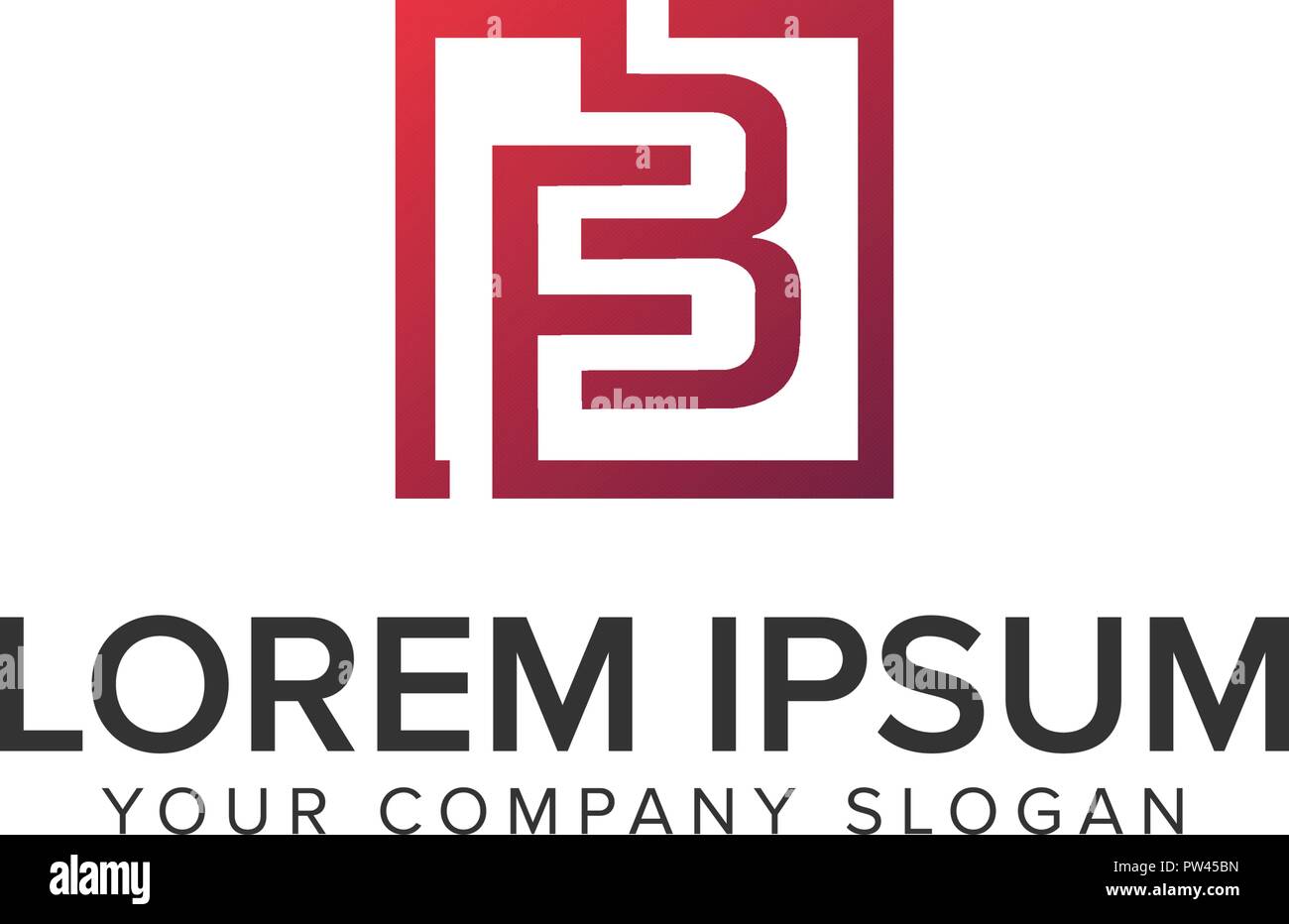 letter FB square logo design concept template. fully editable vector