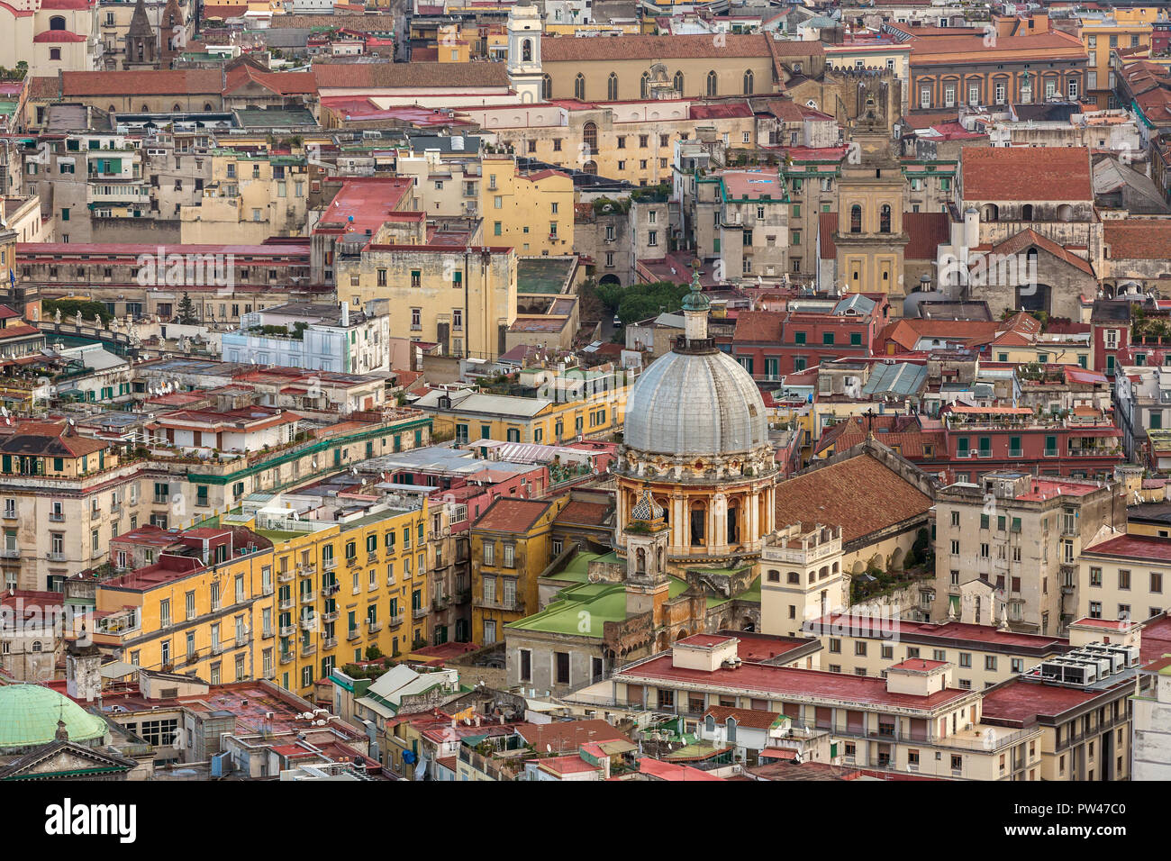 Top view of Naples downtown, Italy Stock Photo