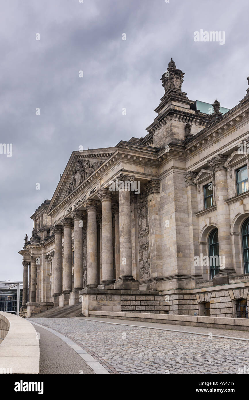 Reichstag building, seat of the German Parliament (Deutscher Bundestag), in Berlin, Germany Stock Photo