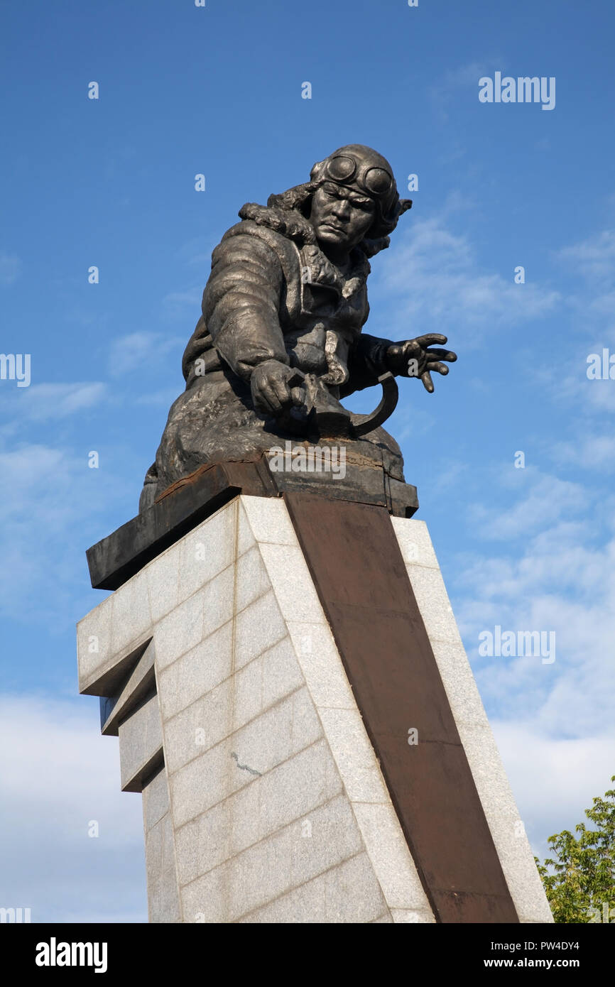 Monument to Nurken Abdirov in Karaganda. Kazakhstan Stock Photo