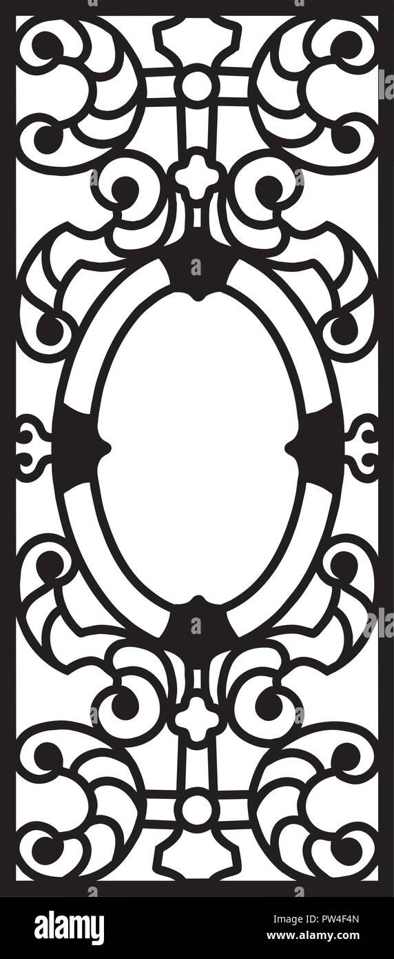 Vector illustration of the ornate door grill from the 1st class dining room of the RMS Titanic. Created using reference images of the wreck. Stock Vector