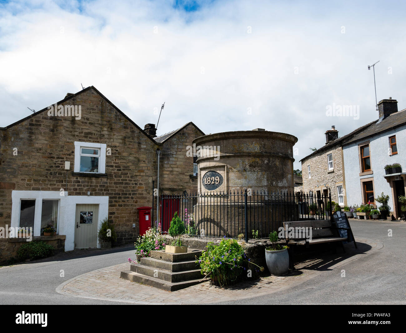 The Fountain, Youlgreave, Peak District National Park, Derbyshire, England, UK. Stock Photo