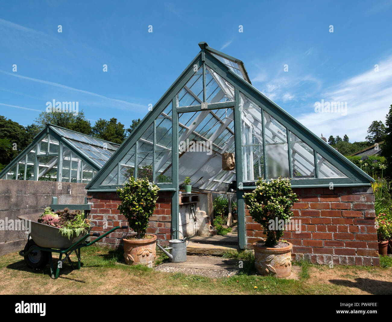 The greenhouse, Easton Walled Gardens, Easton, Grantham, Lincolnshire, England, UK. Stock Photo
