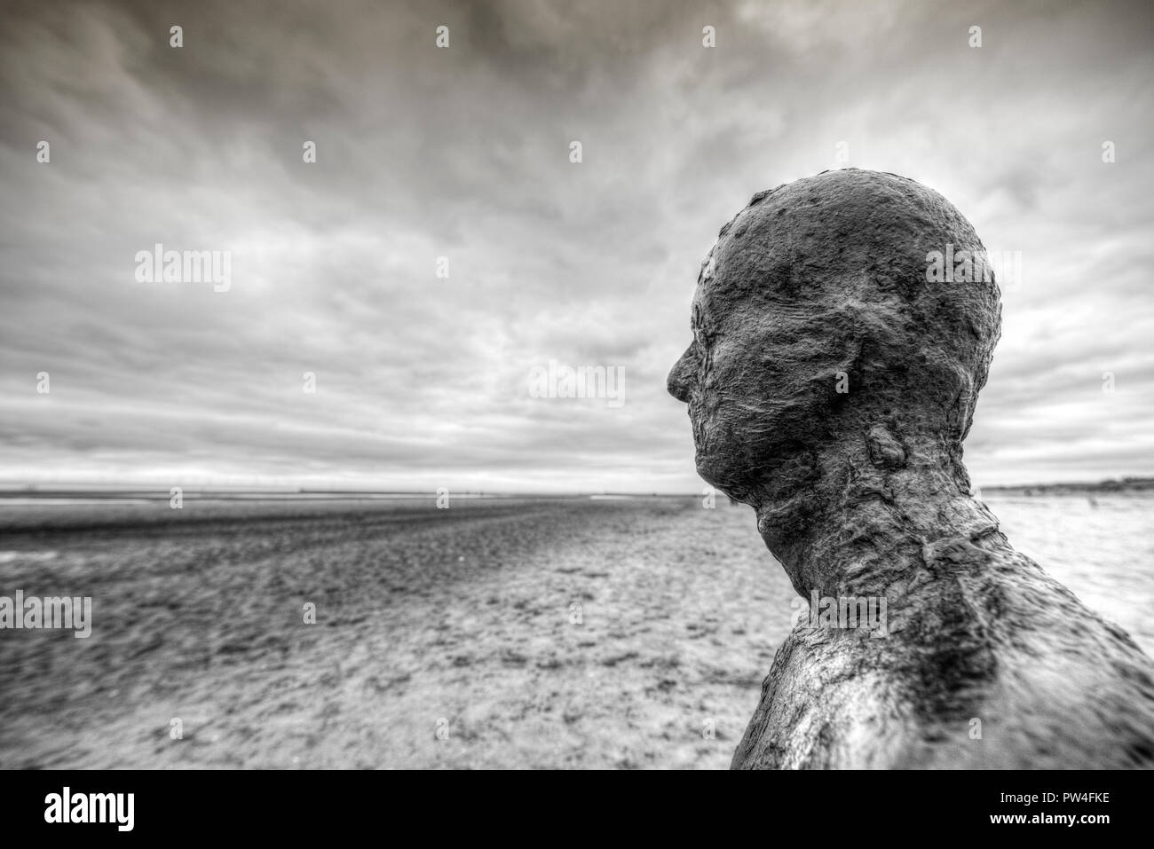 'Another Place' by Antony Gormley Iron Man statues on Crosby Beach