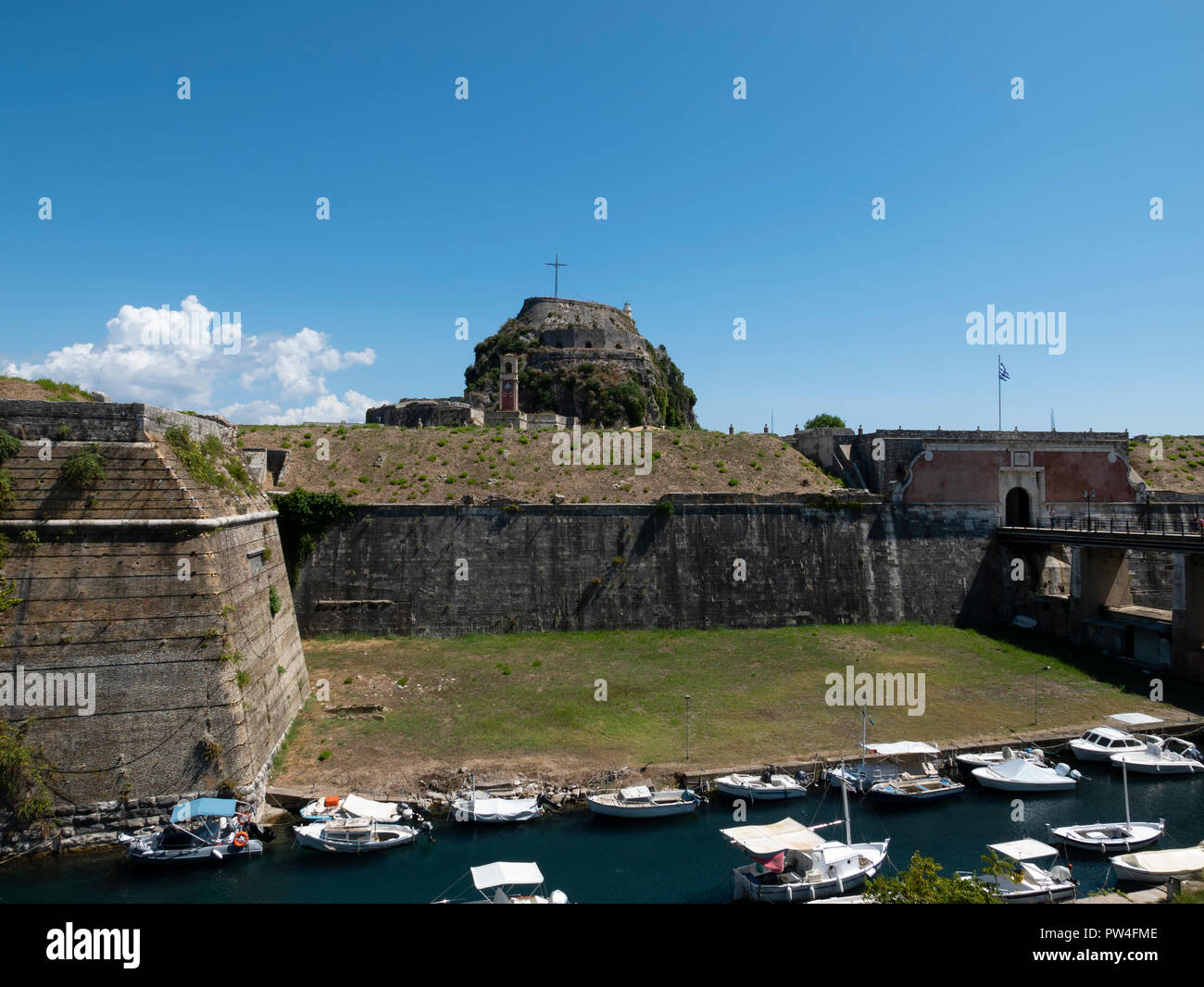 The Old Fortress, Corfu Town, Corfu, Ionian Islands, Greece. Stock Photo