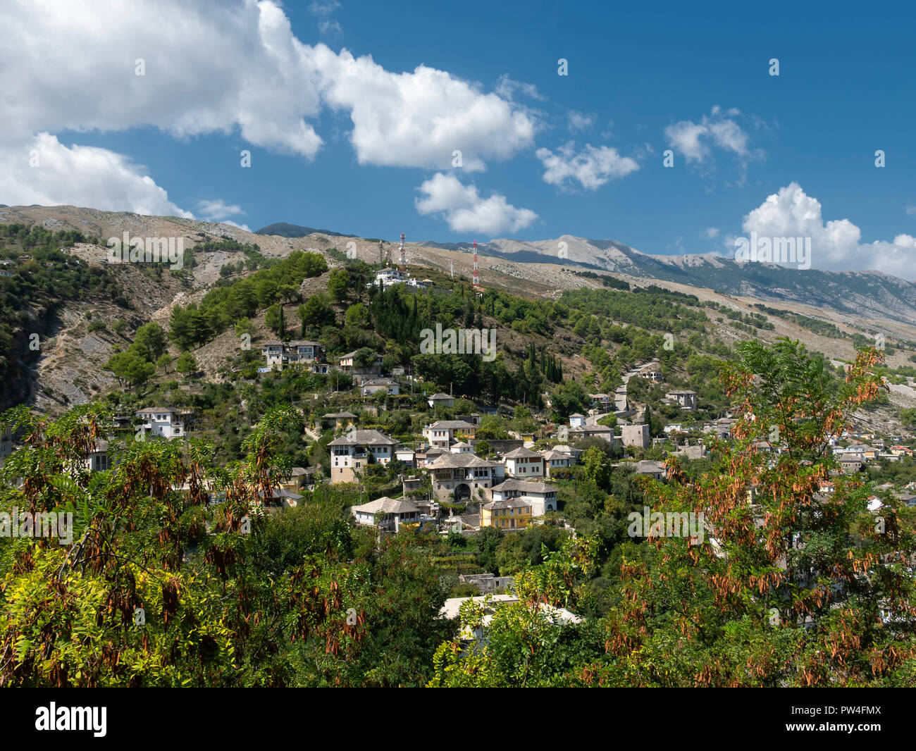 Gjirokaster, Gjirokaster County, The Republic of Albania. Stock Photo