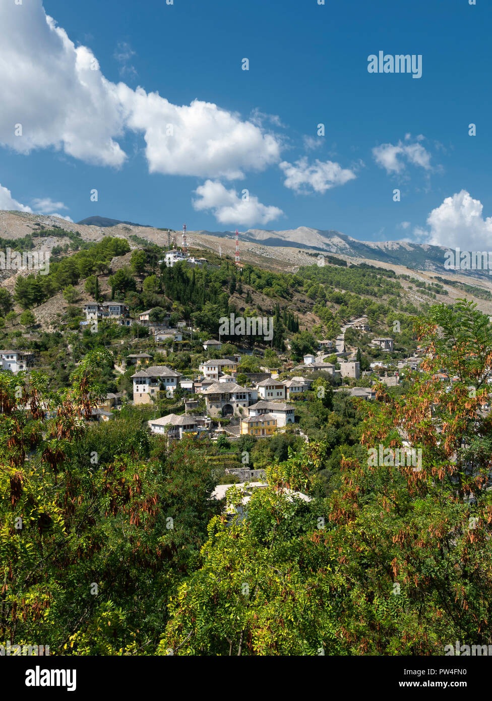 Gjirokaster, Gjirokaster County, The Republic of Albania. Stock Photo