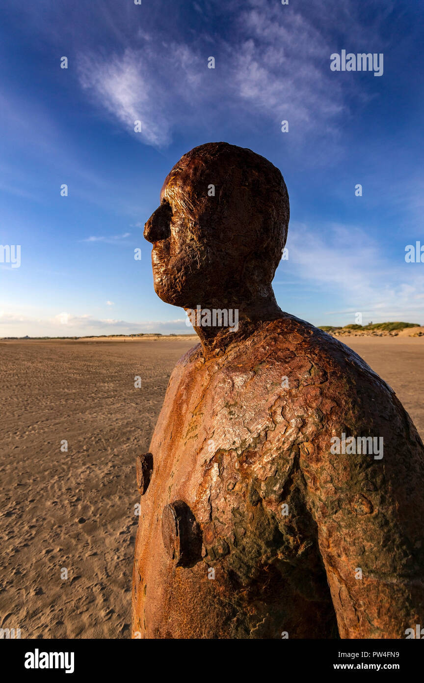 'Another Place' by Antony Gormley Iron Man statues on Crosby Beach